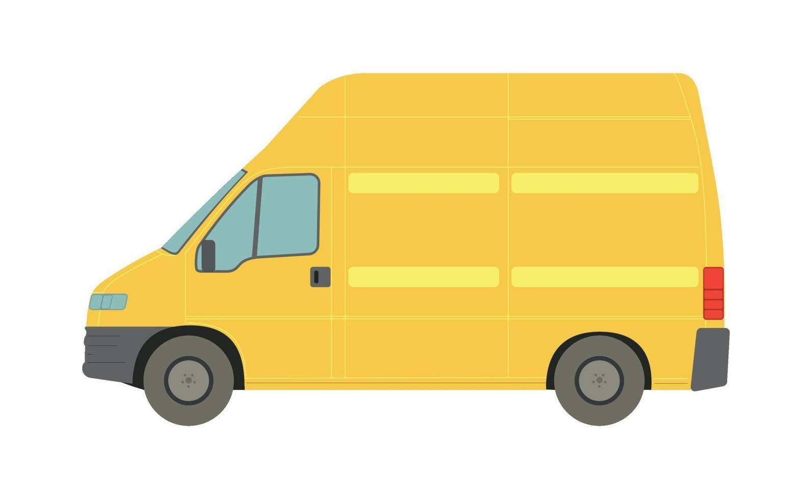 grande camionnette jaune sur fond blanc - vecteur