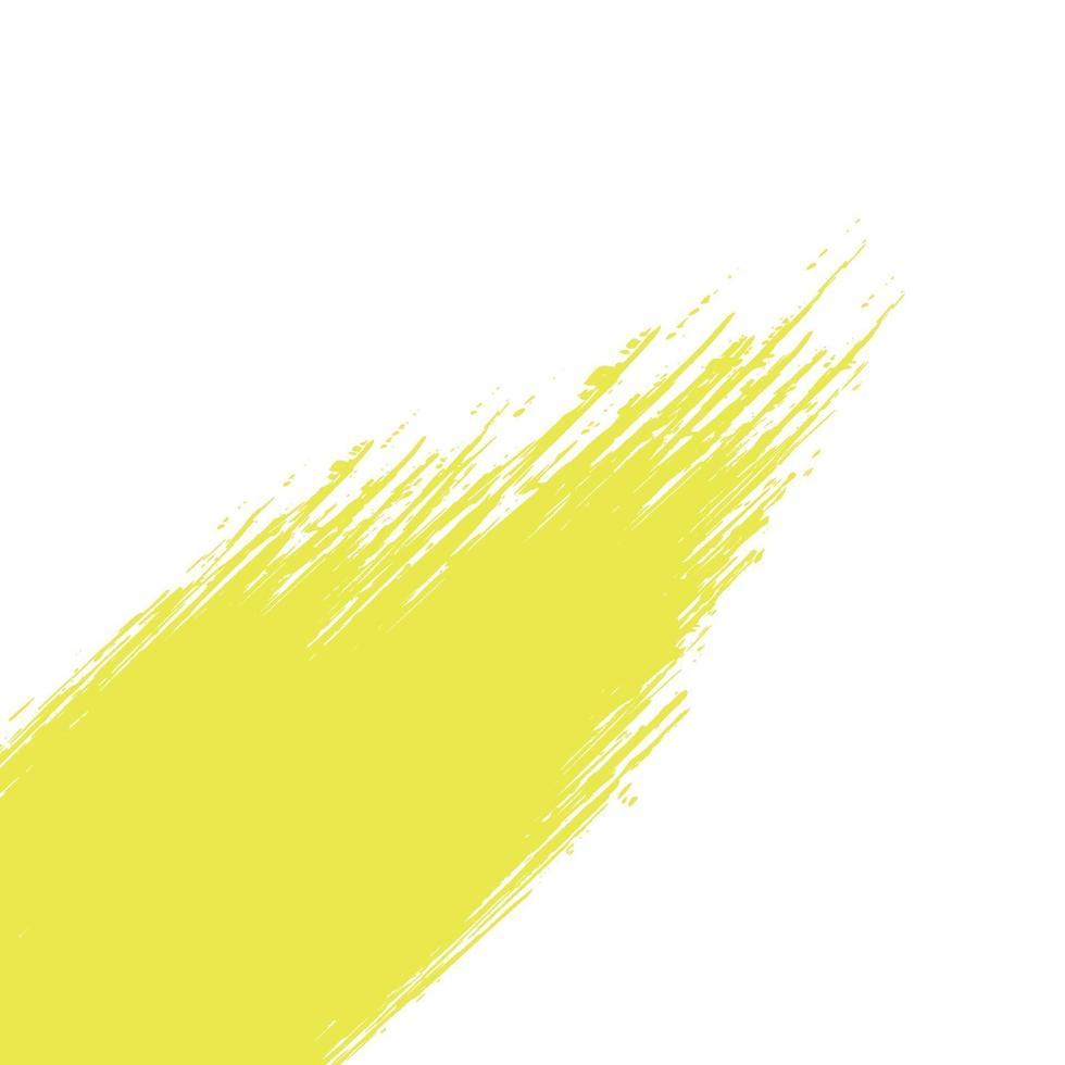 frottis de peinture jaune sur fond panoramique blanc - vecteur