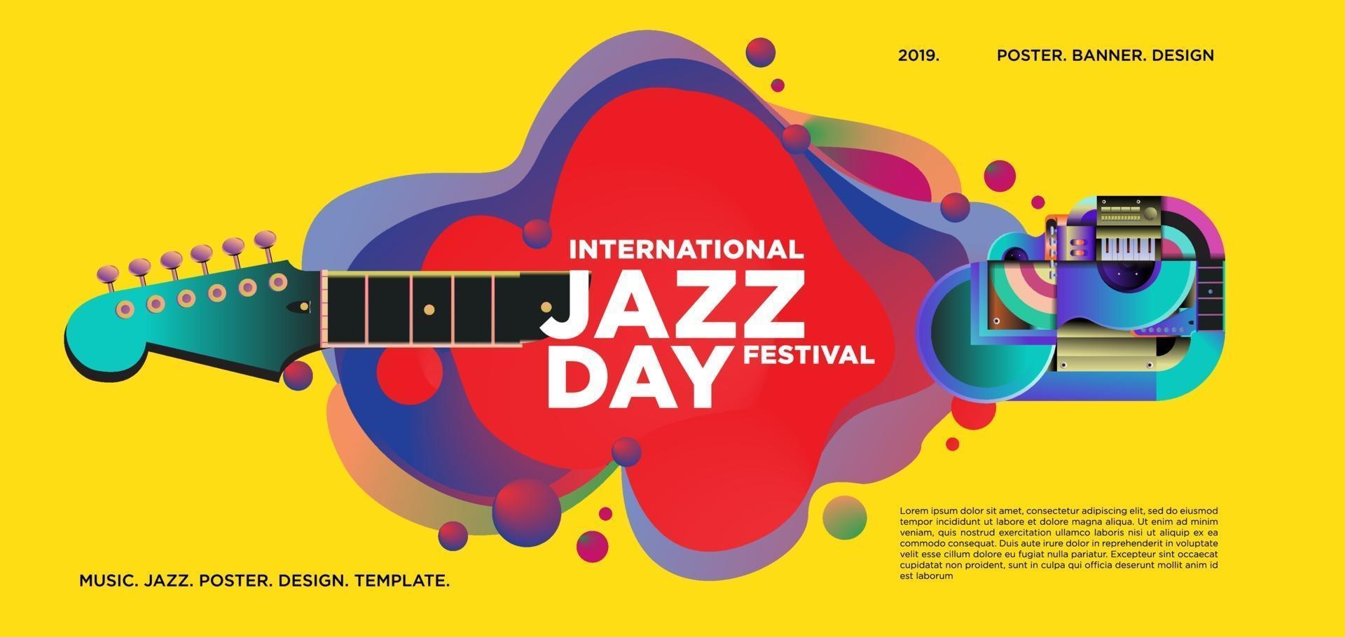 conception de bannière de la journée internationale du jazz coloré de vecteur