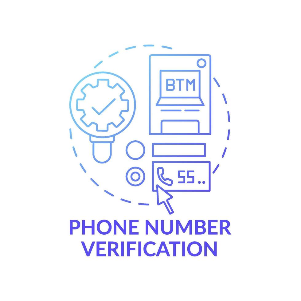 icône de concept de vérification de numéro de téléphone vecteur