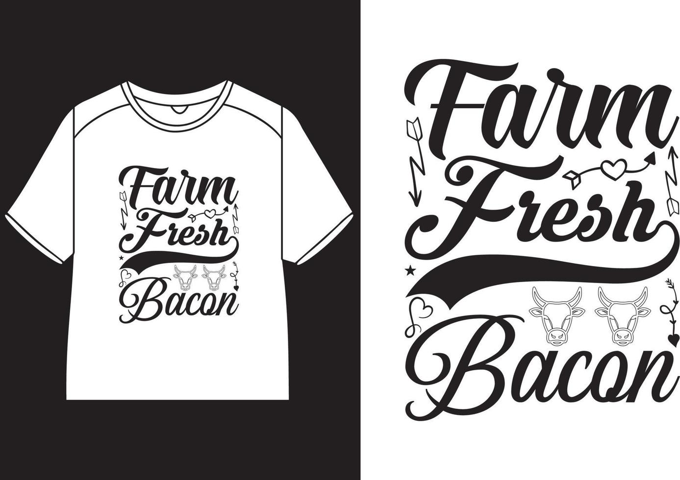 ferme Frais Bacon T-shirt conception vecteur