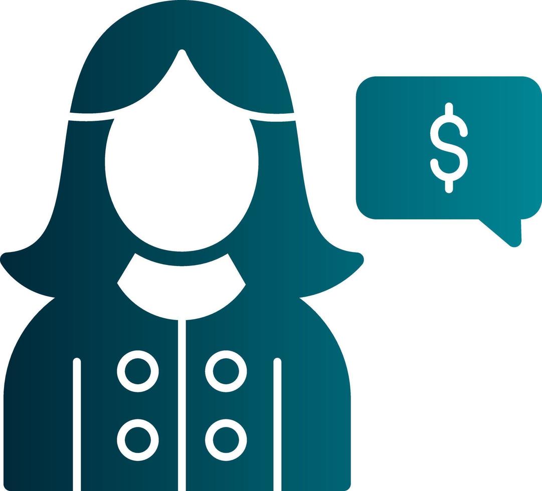 conception d'icône vectorielle de conseillère financière féminine vecteur