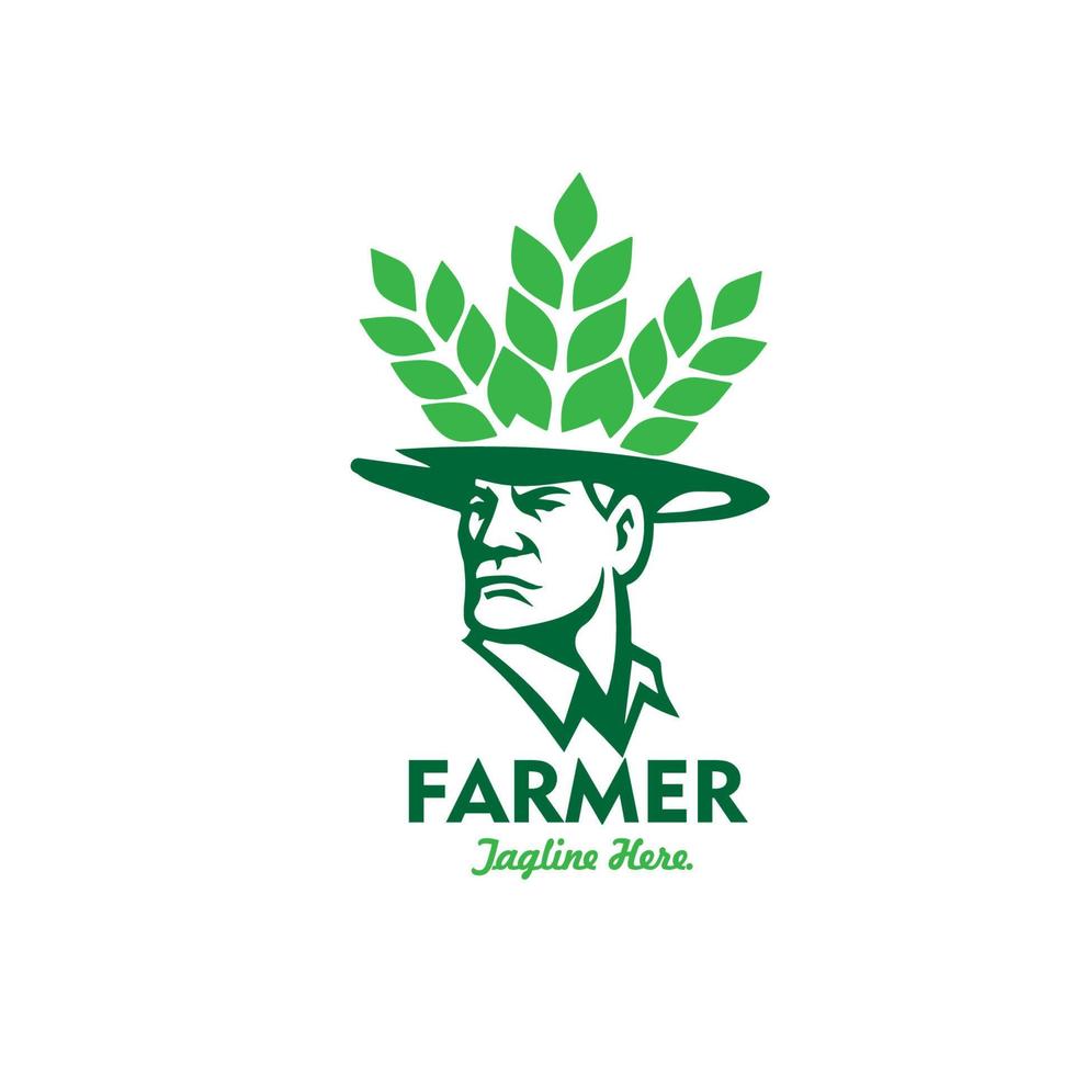 agriculteur logo vecteur modèle illustration