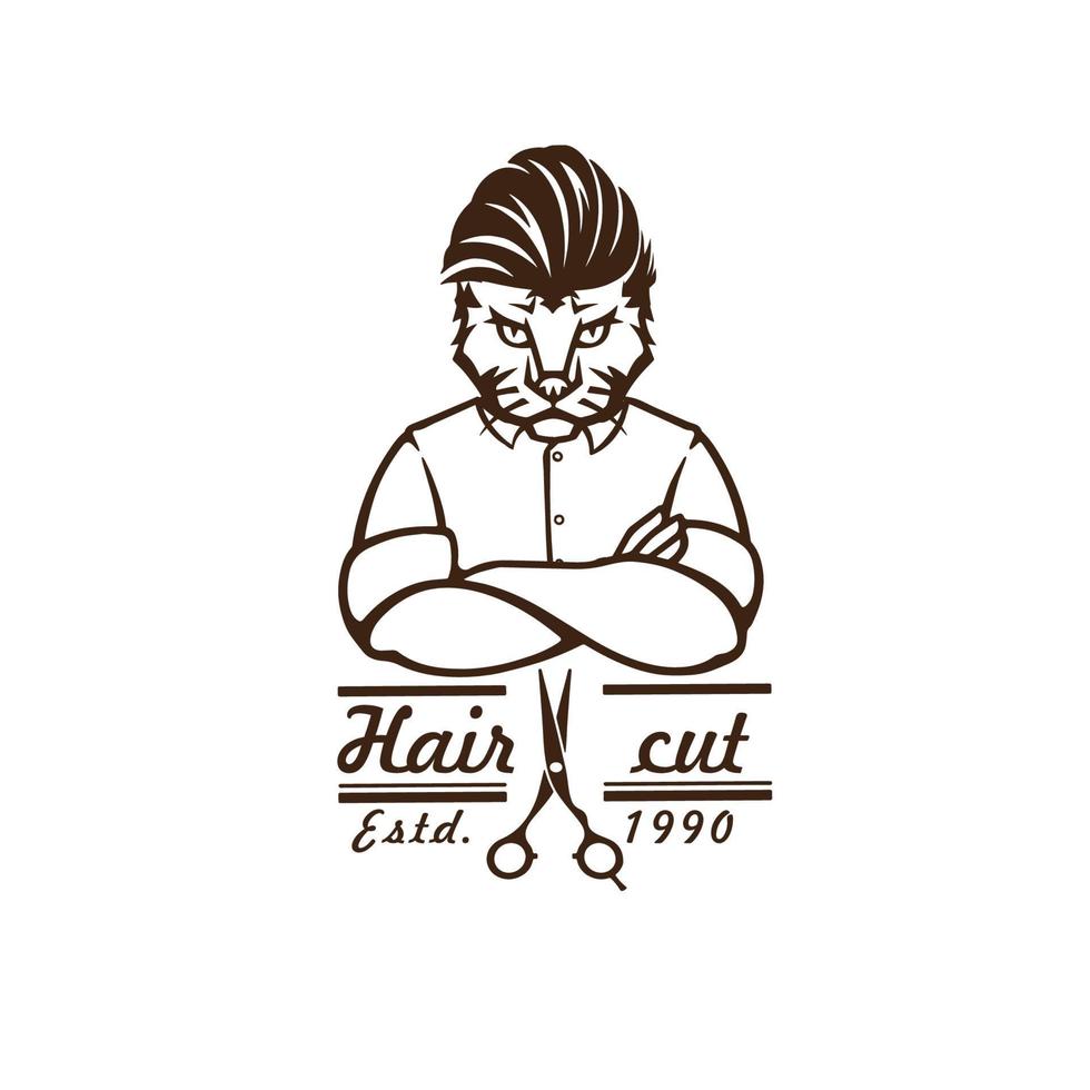 salon de coiffure logo vecteur illustration