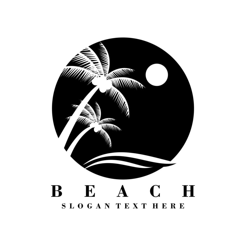 plage logo icône conception vecteur