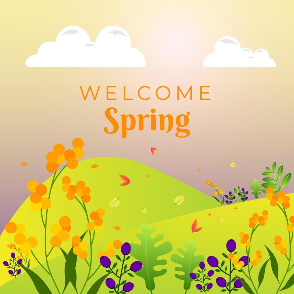 gratuit vecteur illustration Bienvenue printemps