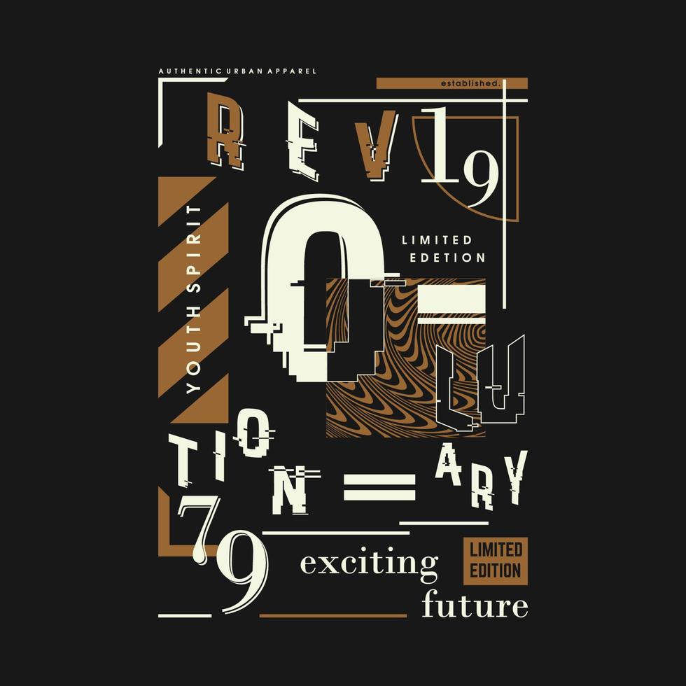 révolutionnaire texte Cadre typographie graphique t chemise impression vecteur