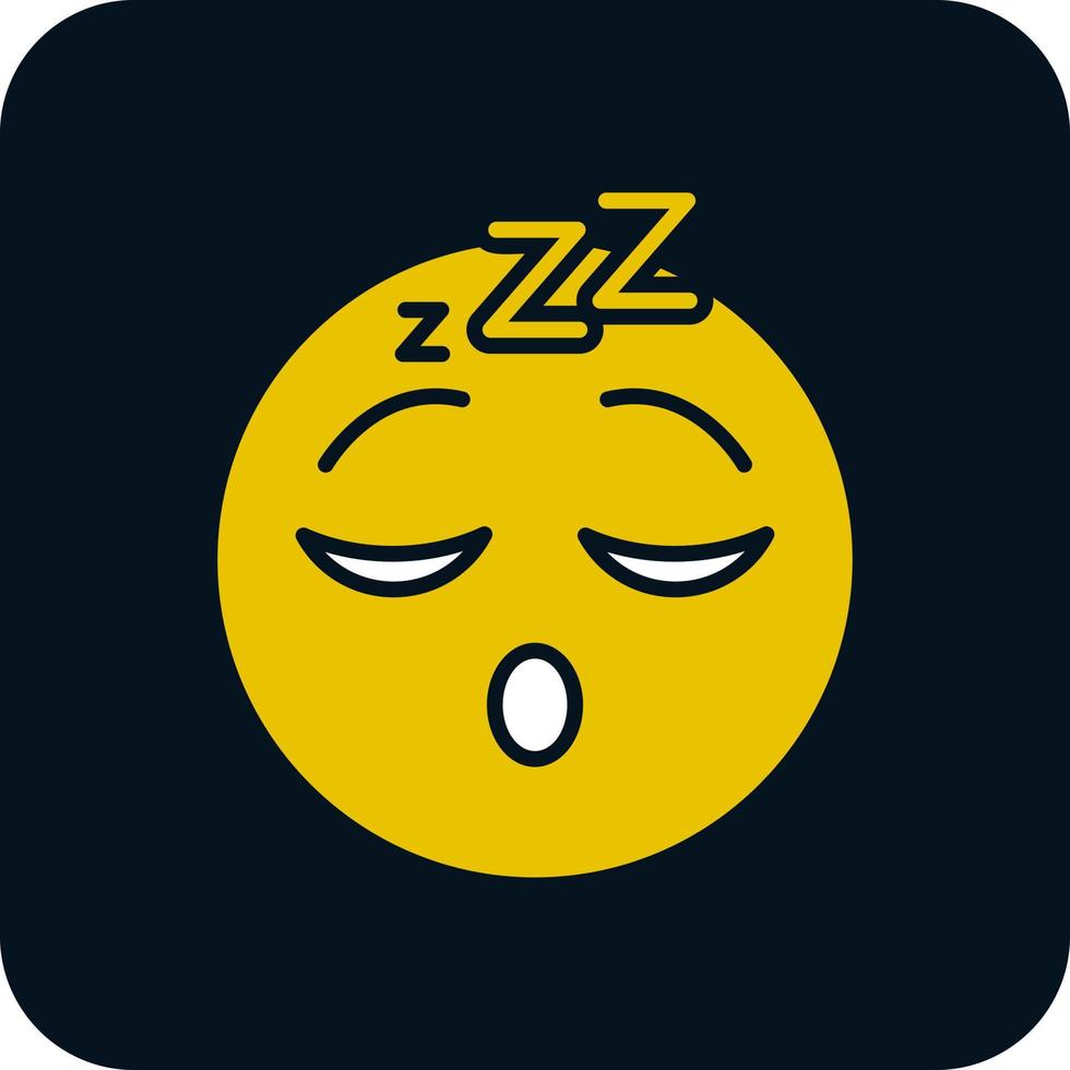 conception d'icône vecteur visage endormi