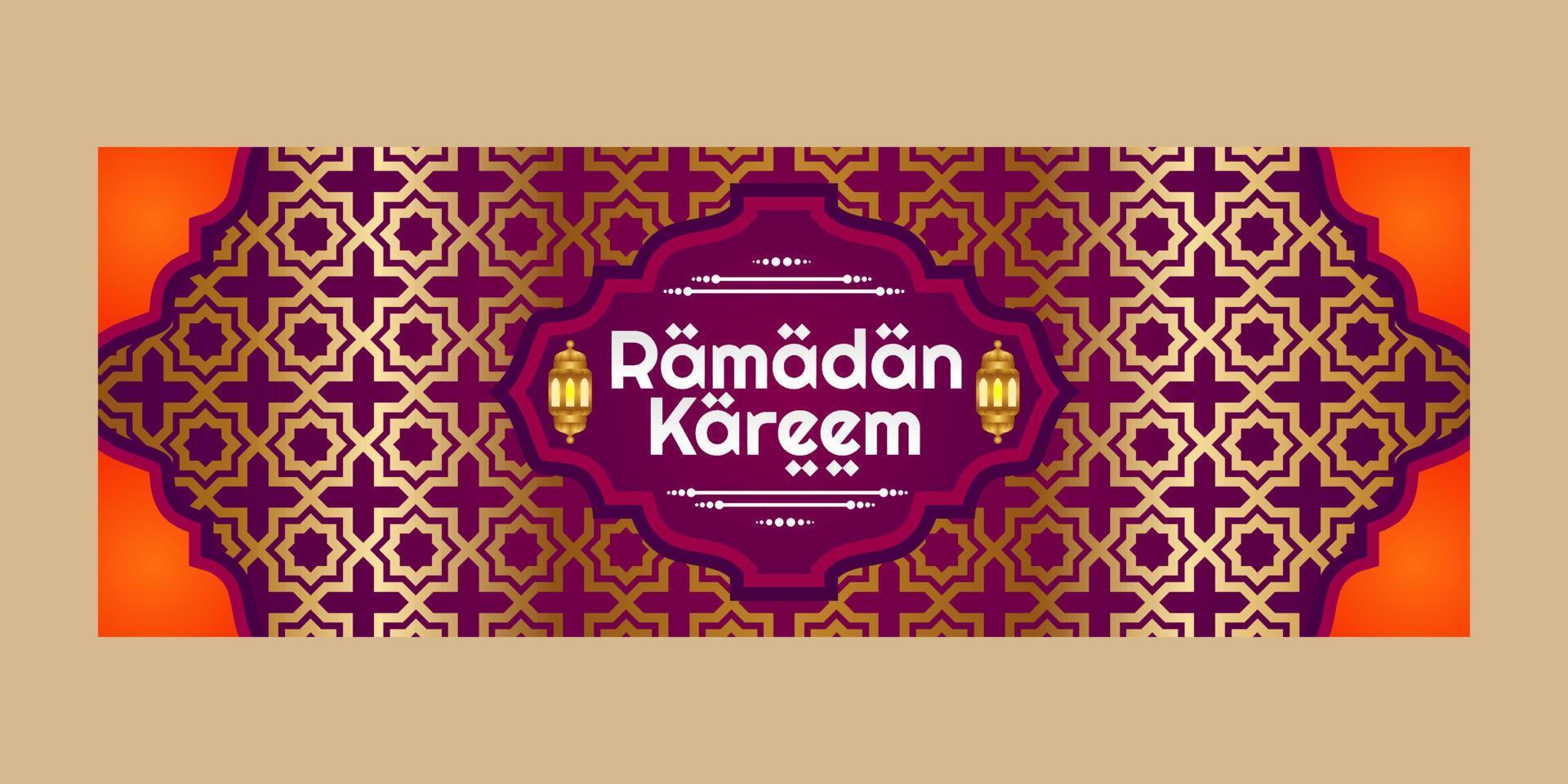 Ramadan kareem bannière conception paysage moderne Facile vecteur