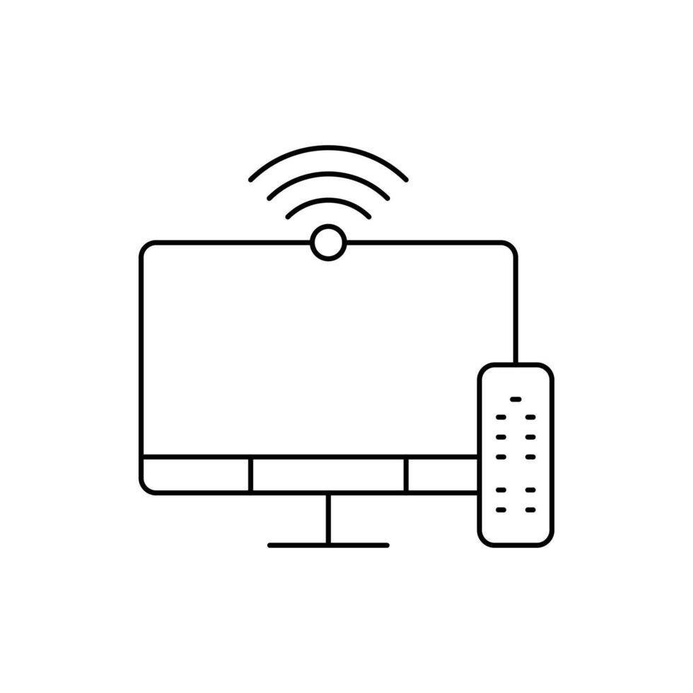 télévision , télécommande, Wifi, moniteur, intelligent télévision icône vecteur