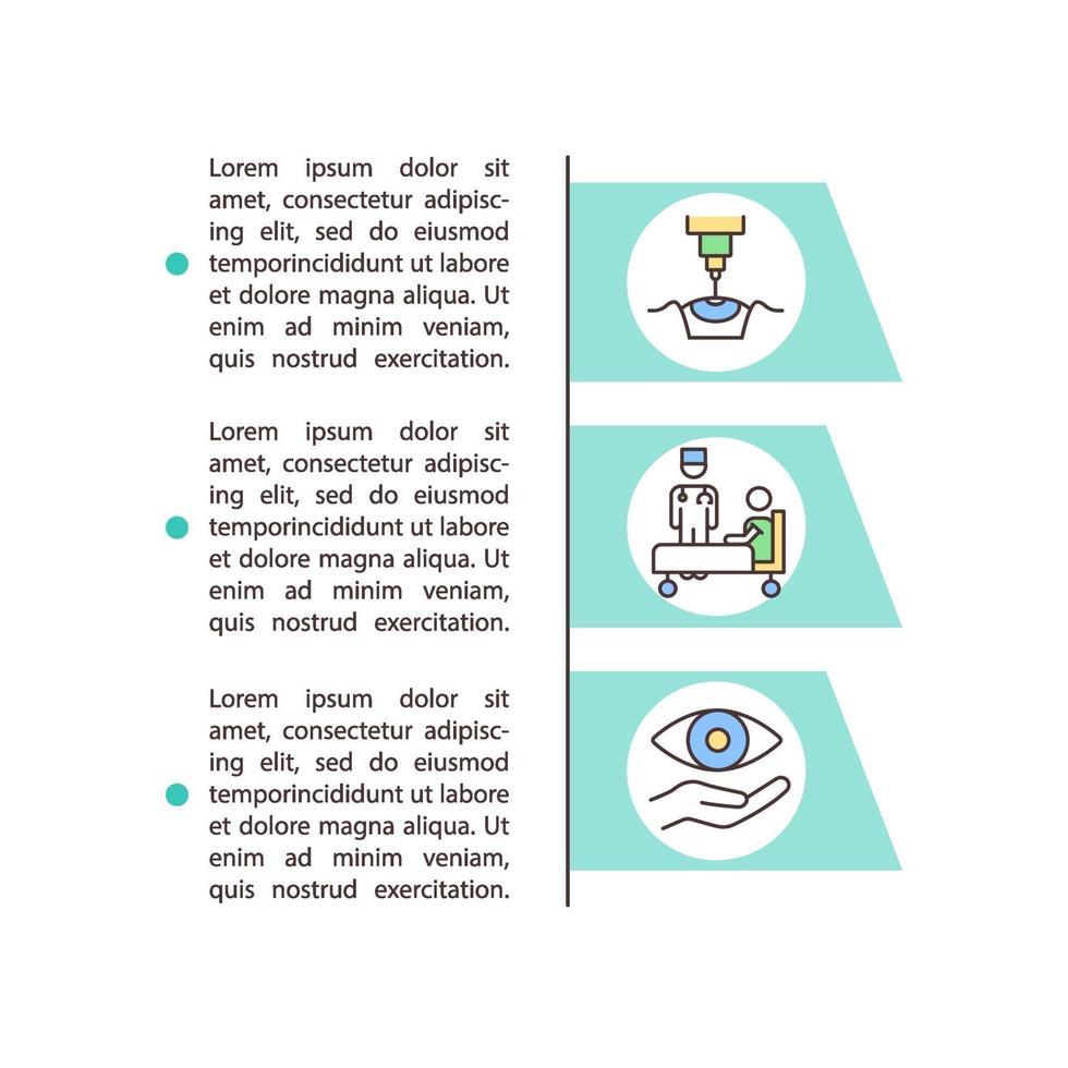 icône de concept de correction de vision laser avec texte vecteur