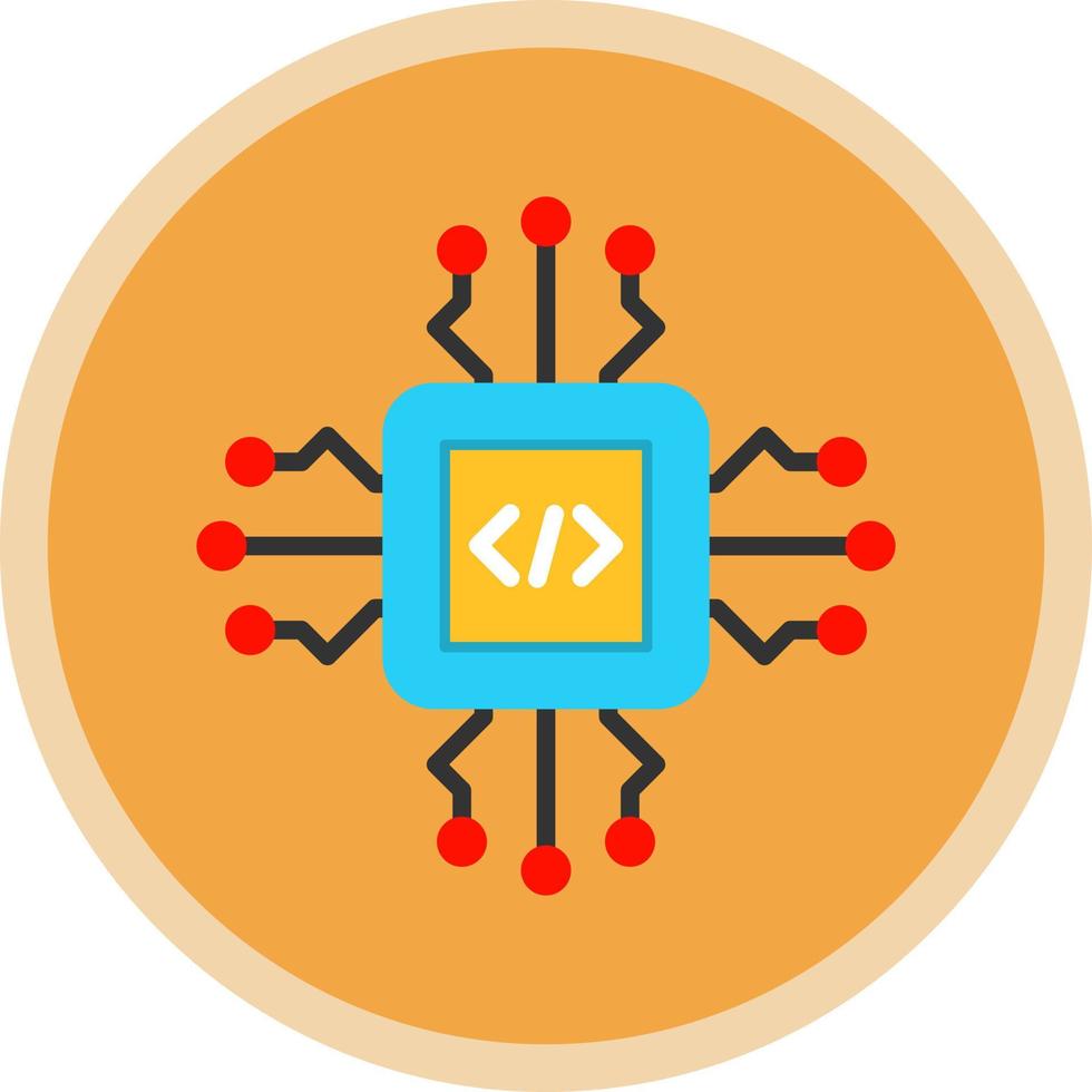 conception d'icône de vecteur de processeur de code