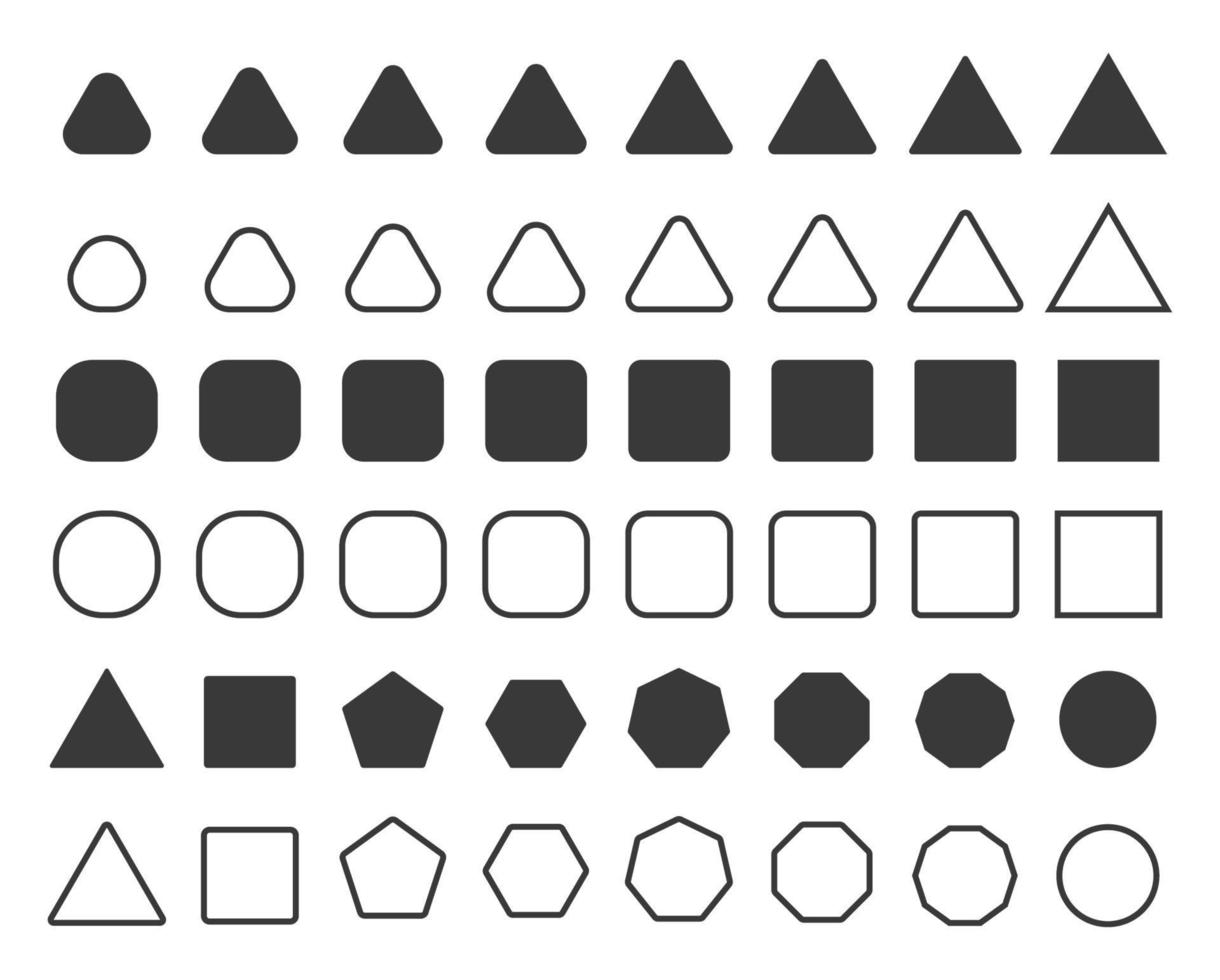 ensemble de forme carrée triangle circulaire simple vecteur