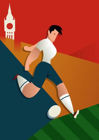 Illustration de joueurs de football Coupe du monde en Angleterre vecteur