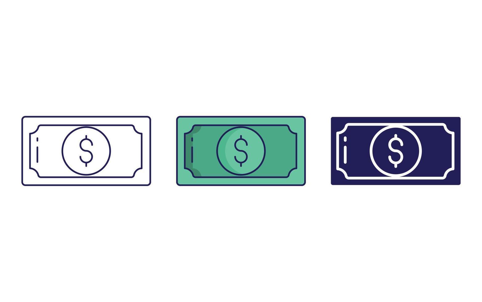 icône de vecteur de billet de dollar