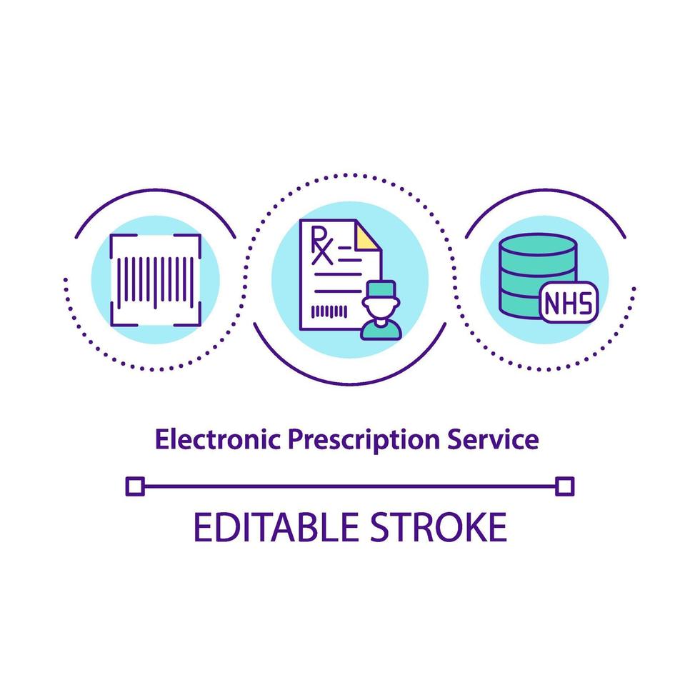 icône de concept de service de prescription électronique vecteur