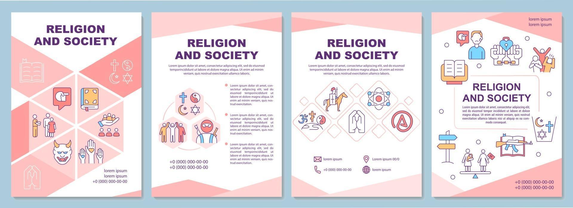 modèle de brochure religion et société vecteur