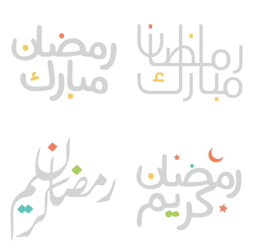célébrer Ramadan kareem avec islamique arabe calligraphie vecteur illustration.