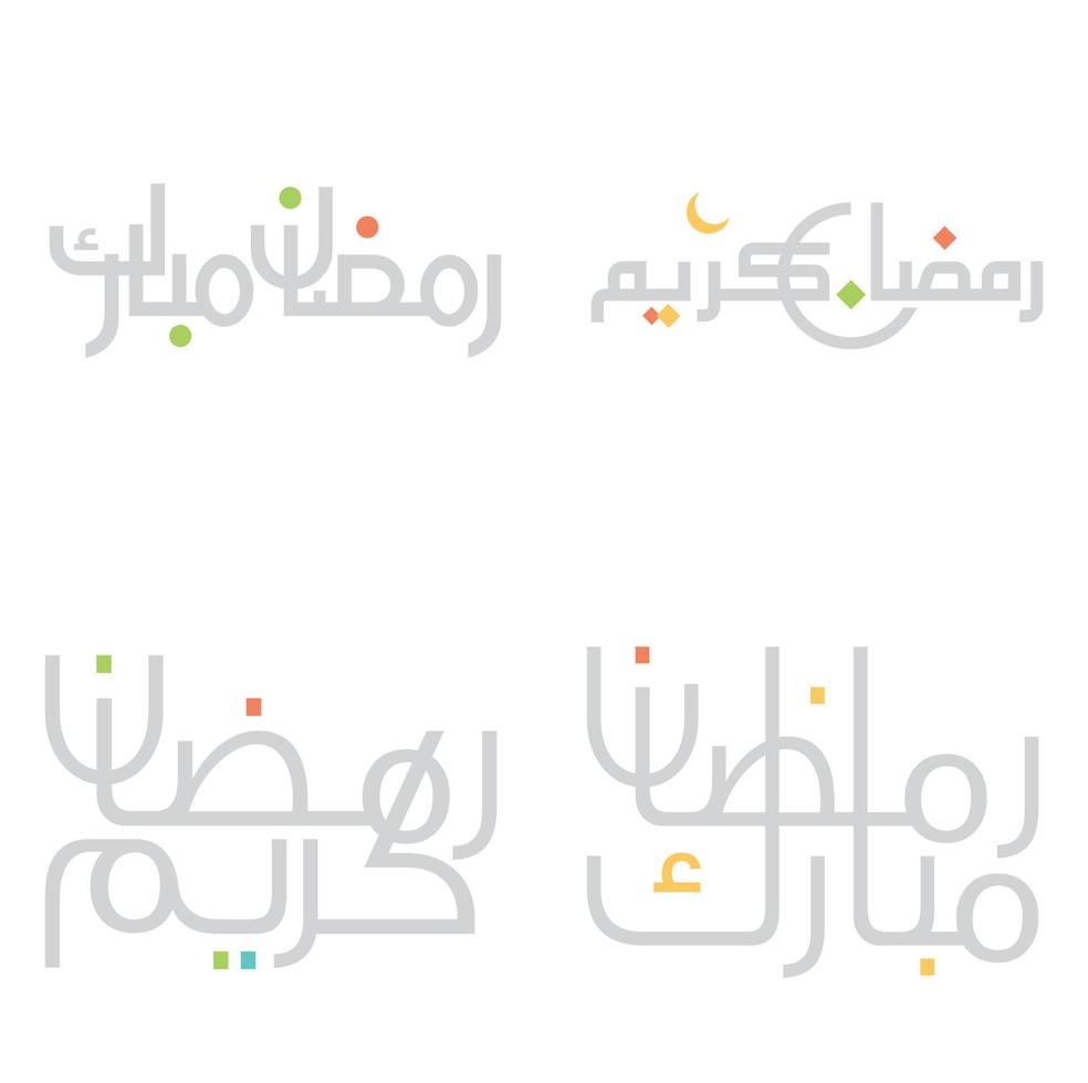 multi-style arabe typographie pour Ramadan salutations dans écriture calligraphie. vecteur