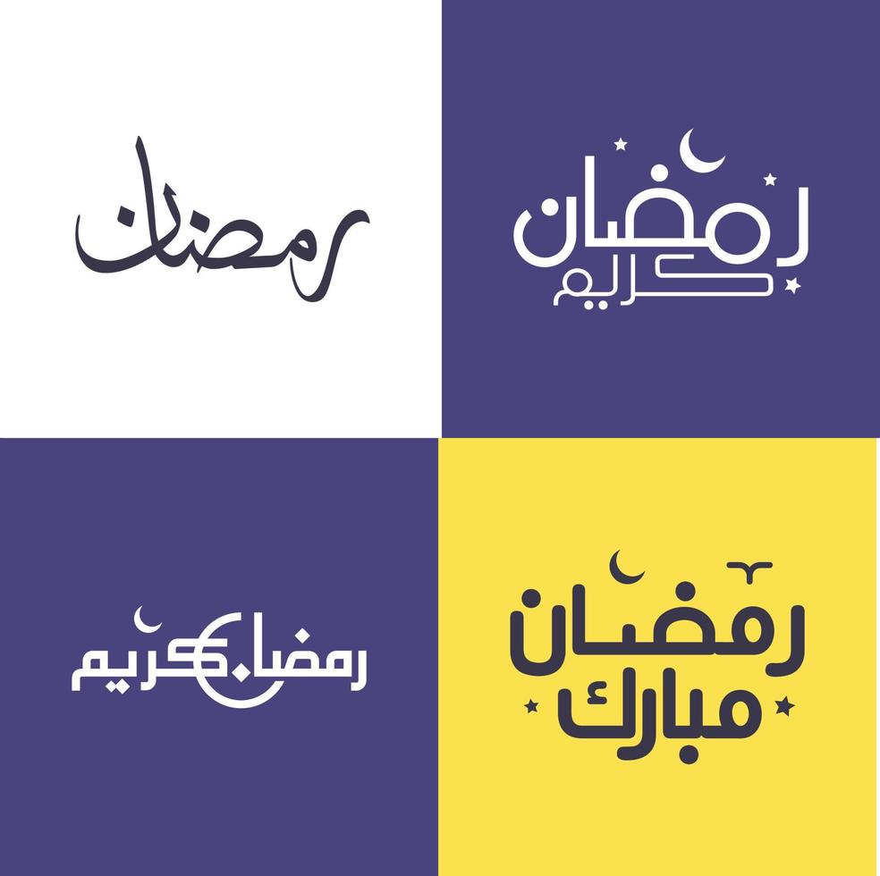 ensemble de minimaliste arabe calligraphie pour Ramadan kareem vœux. vecteur