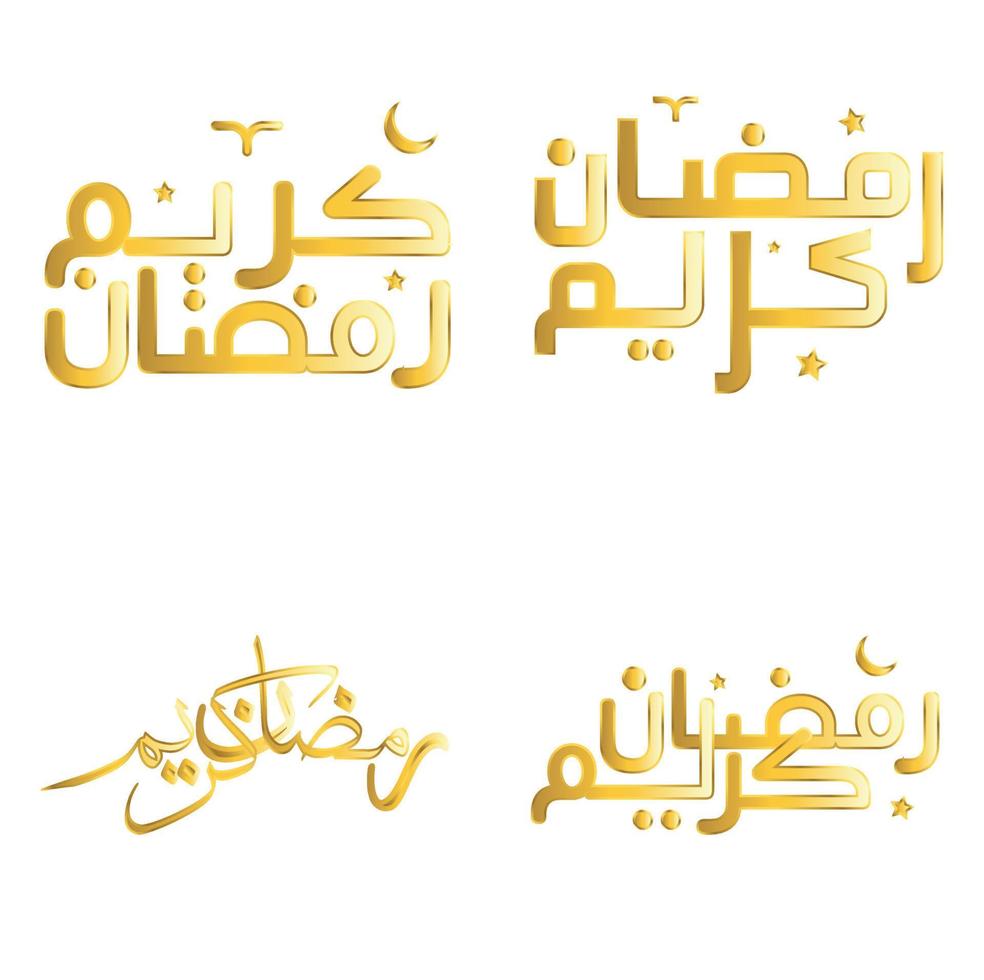 célébrer Ramadan kareem avec d'or islamique calligraphie vecteur illustration.