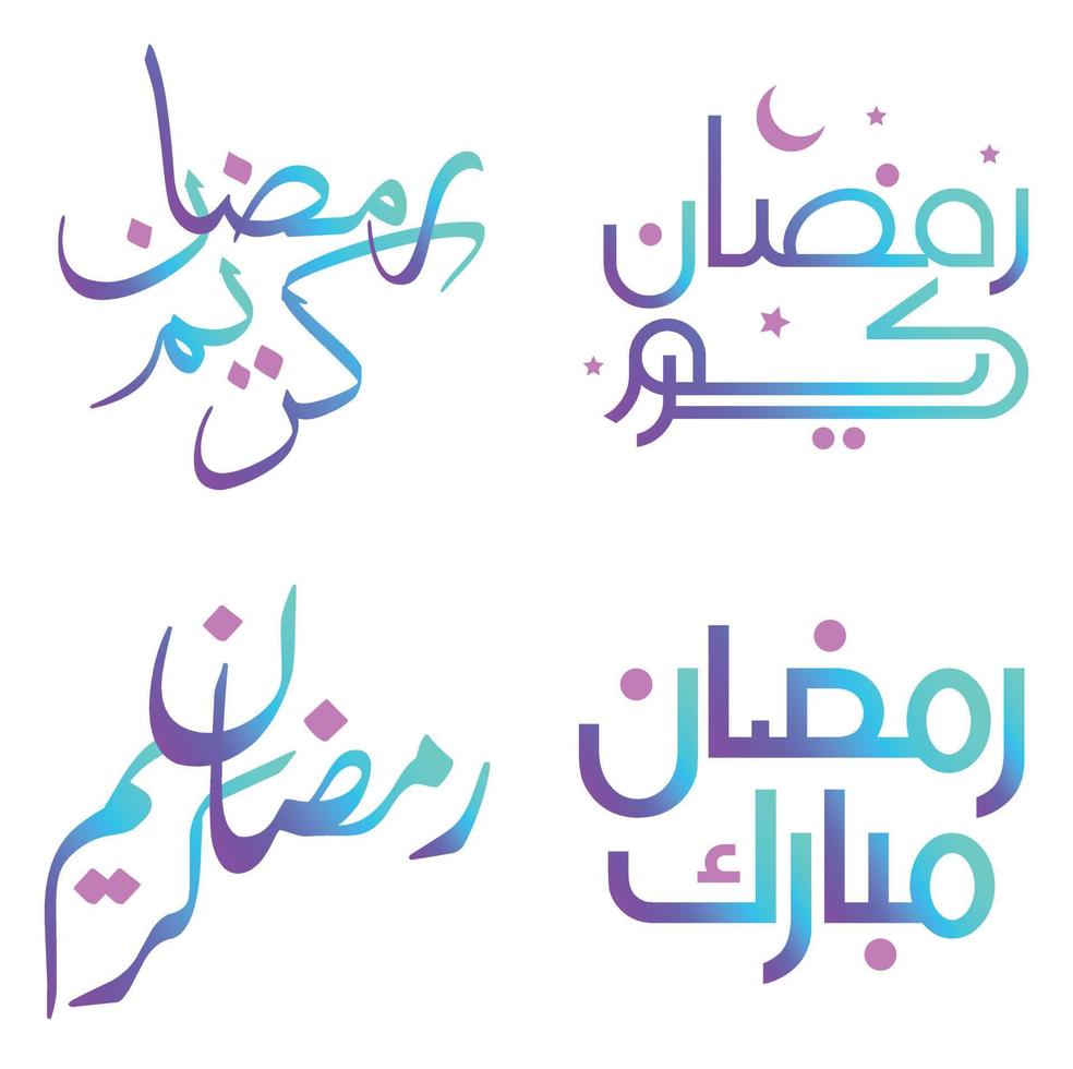 célébrer Ramadan kareem avec élégant pente calligraphie vecteur illustration.