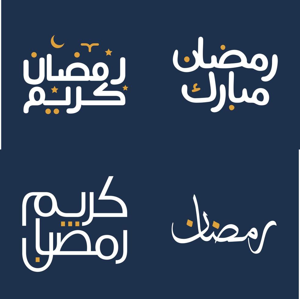 blanc calligraphie et Orange conception éléments vecteur illustration pour islamique jeûne mois.