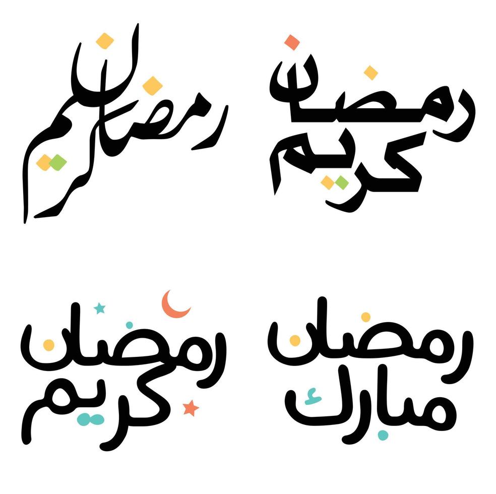 vecteur noir Ramadan kareem salutation carte avec élégant arabe typographie conception.