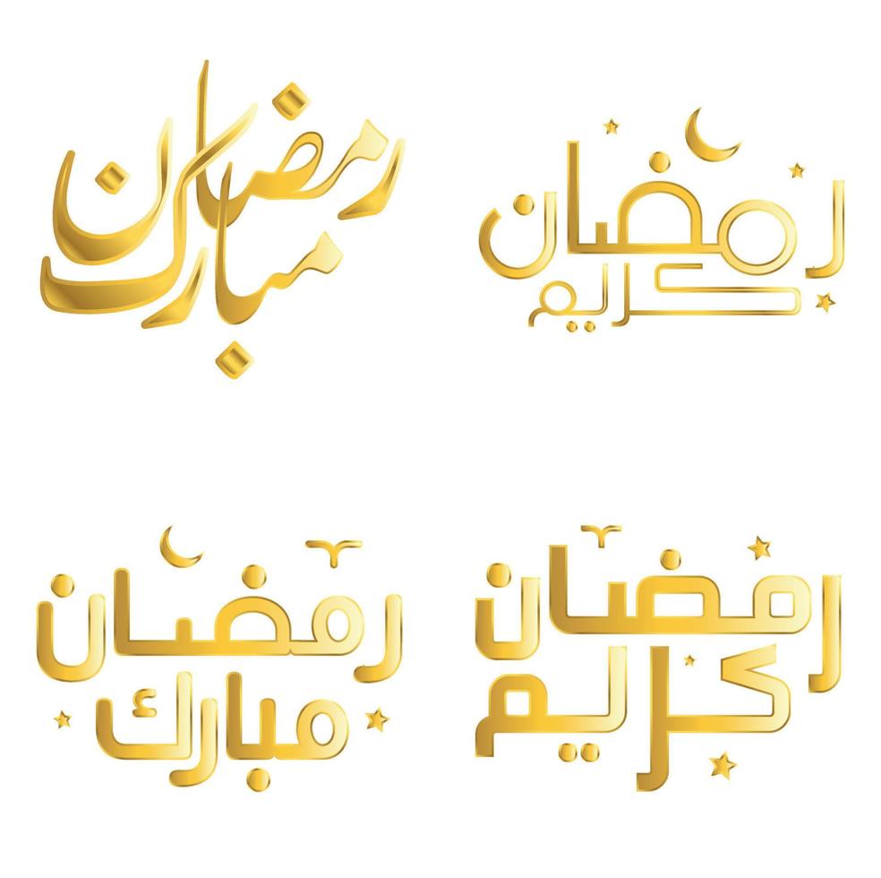 élégant d'or Ramadan kareem vecteur conception avec arabe calligraphie pour musulman festivals.