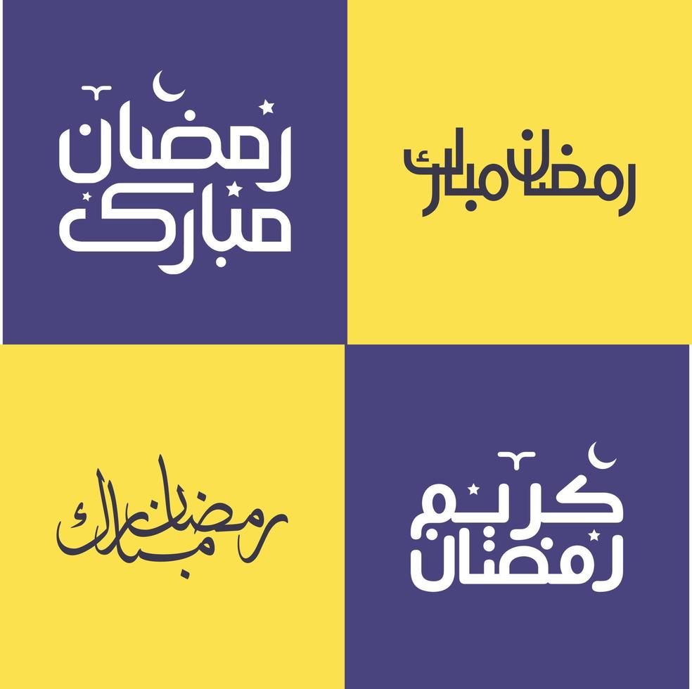ensemble de minimaliste arabe calligraphie pour Ramadan kareem vœux. vecteur