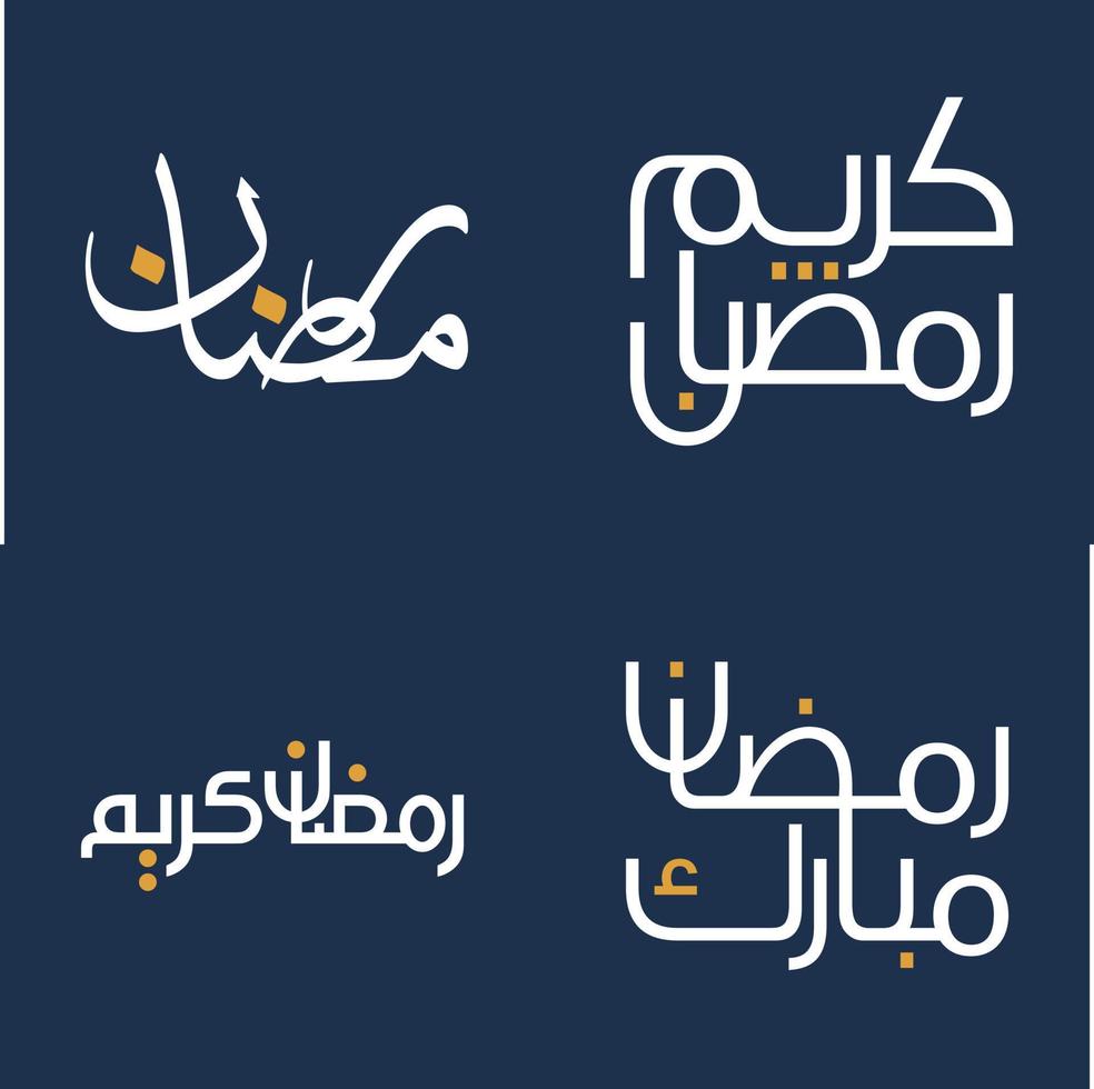 célébrer Ramadan kareem avec élégant blanc calligraphie et Orange conception éléments vecteur illustration.