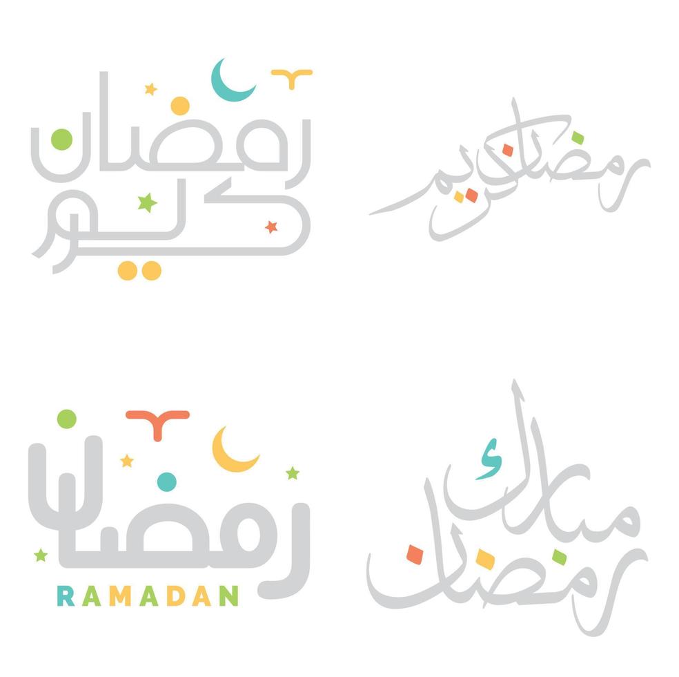arabe calligraphie Ramadan kareem vœux pour islamique jeûne mois. vecteur