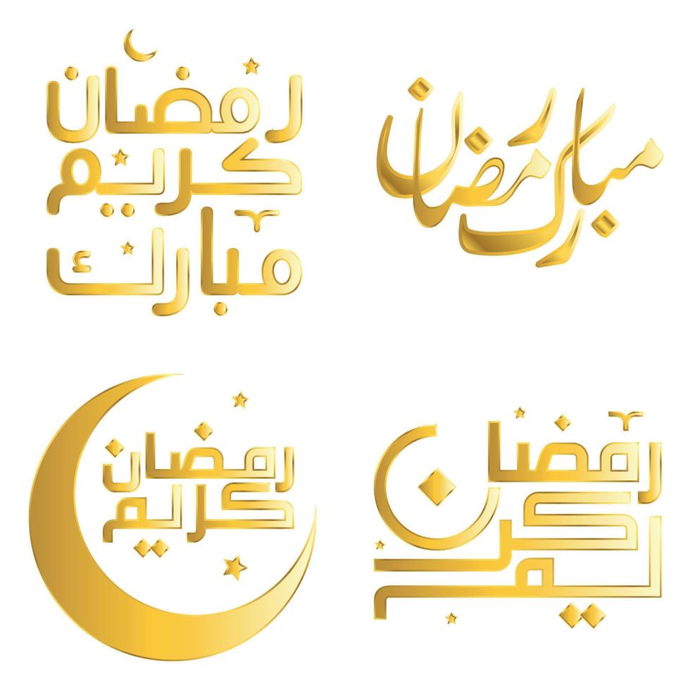 d'or Ramadan kareem vecteur illustration avec traditionnel arabe calligraphie pour musulman célébrations.