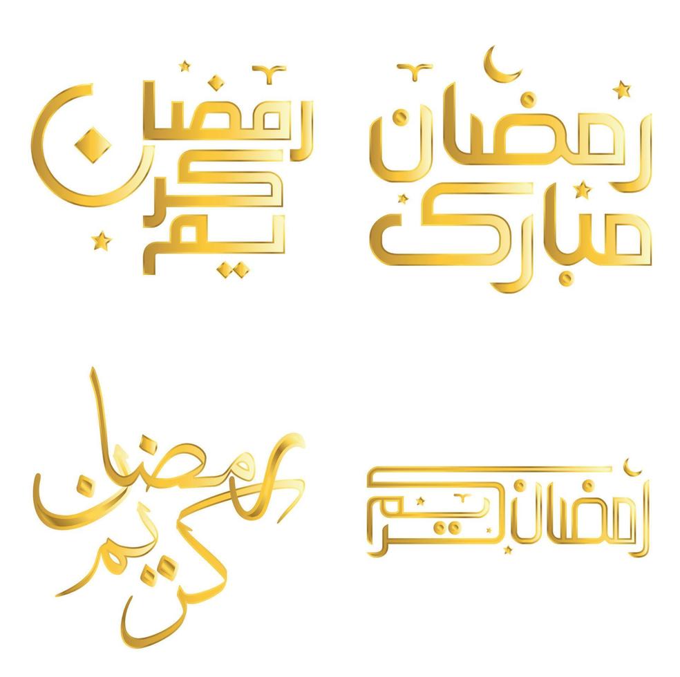 élégant d'or Ramadan kareem vecteur conception avec arabe calligraphie.