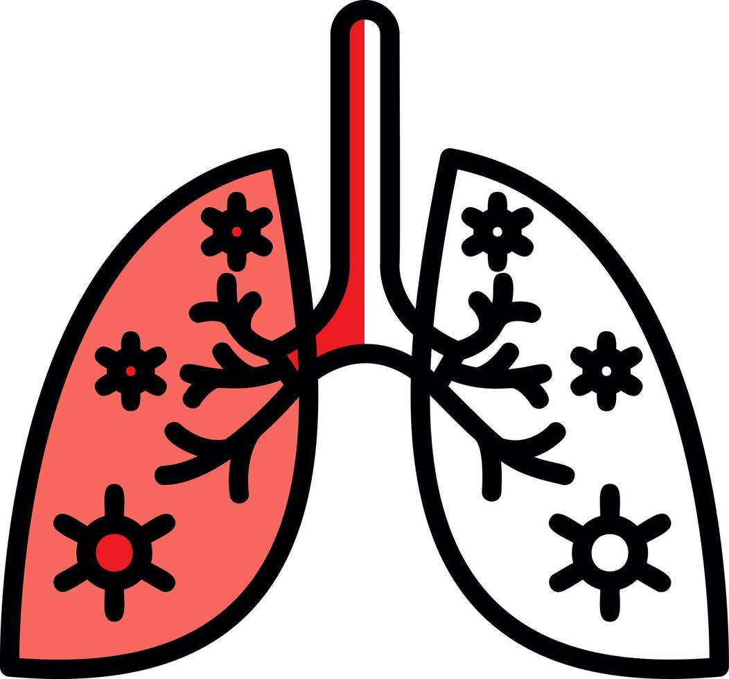 conception d'icône de vecteur d'infection des poumons