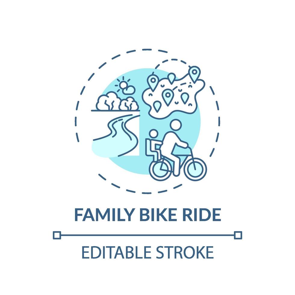 icône de concept de balade à vélo en famille vecteur
