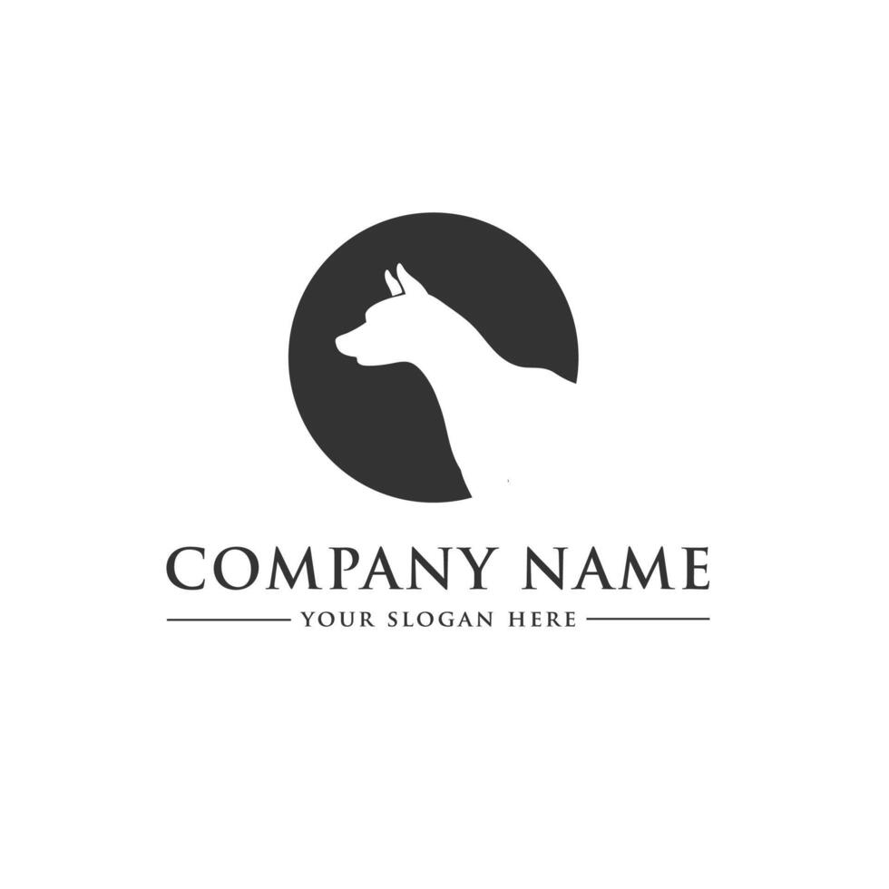 vecteur logo conception chien dans noir et blanc Couleur