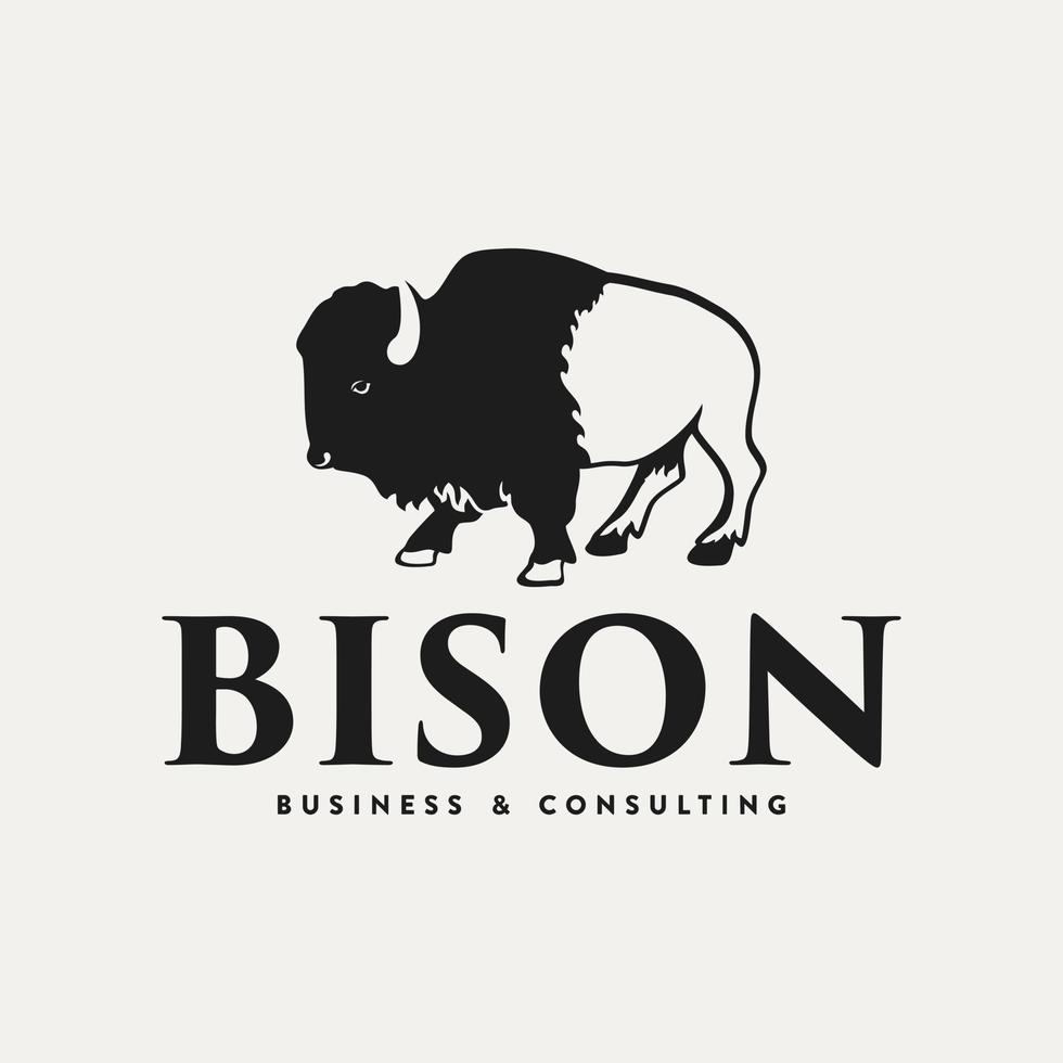 unique bison logo vecteur financier