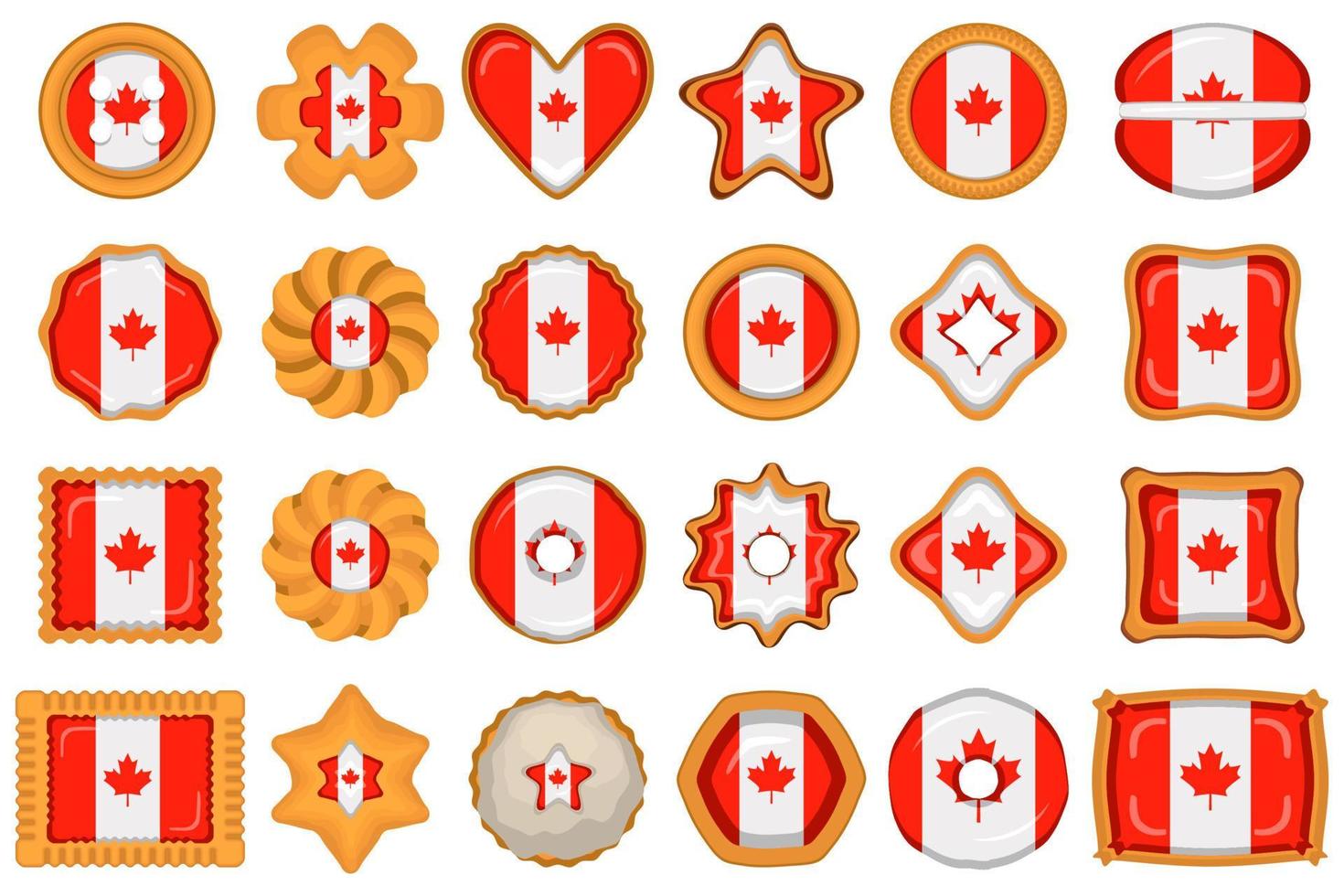 fait maison biscuit avec drapeau pays Canada dans savoureux biscuit vecteur