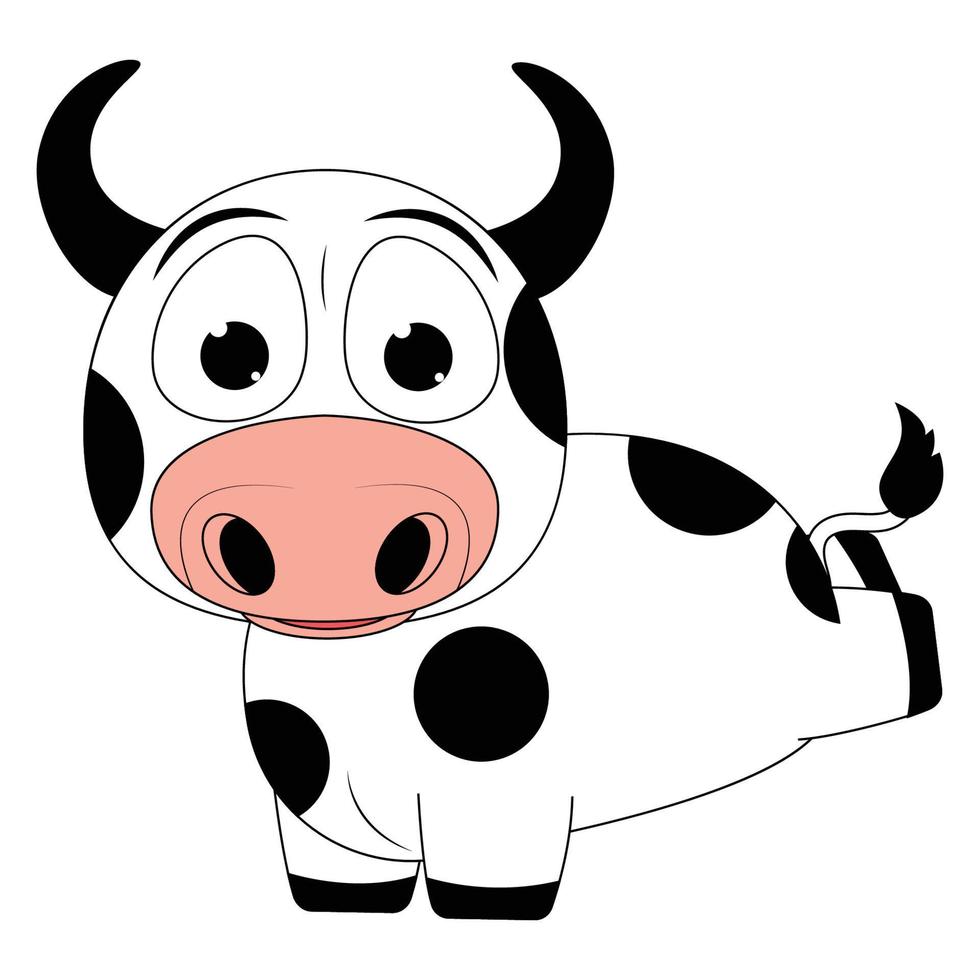 graphique de dessin animé animal mignon vache vecteur