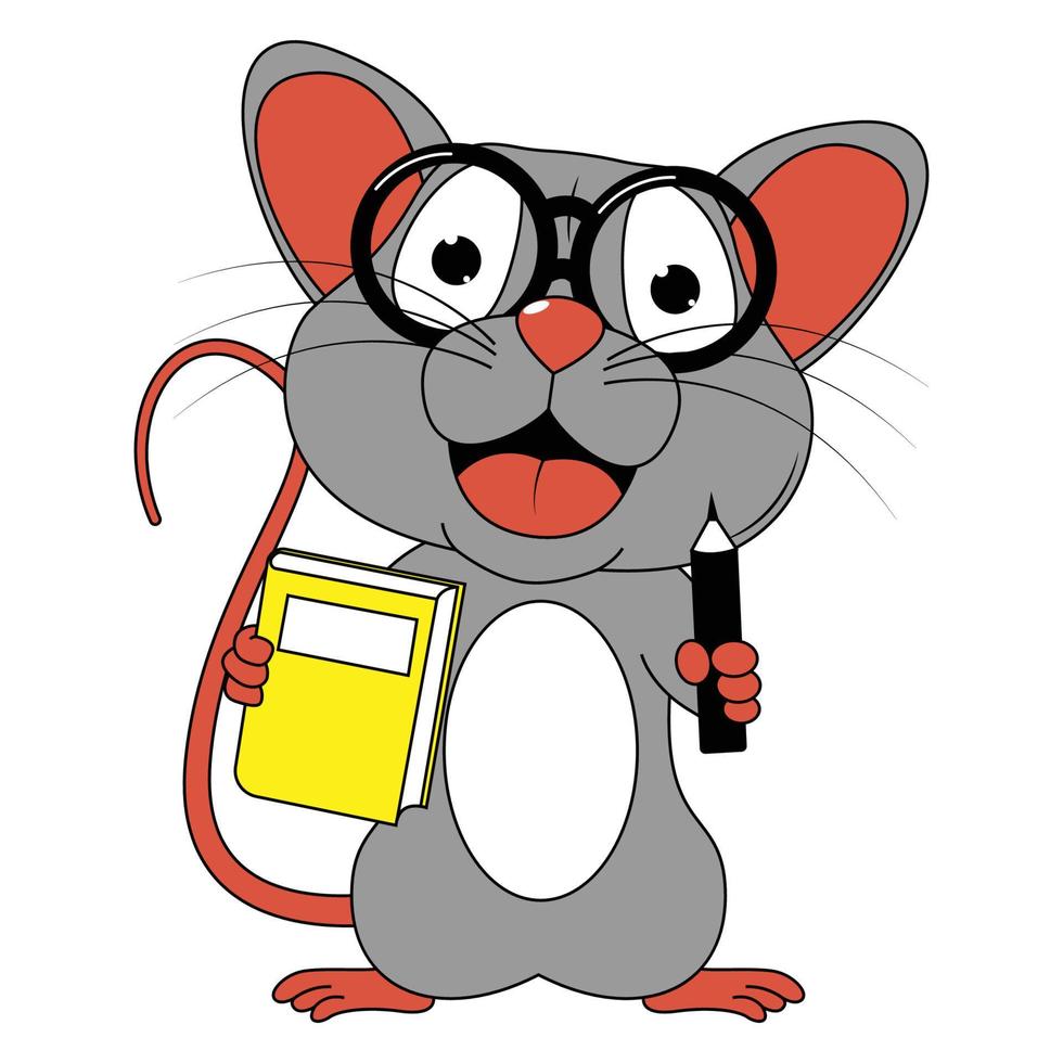 mignon, souris, animal, dessin animé vecteur