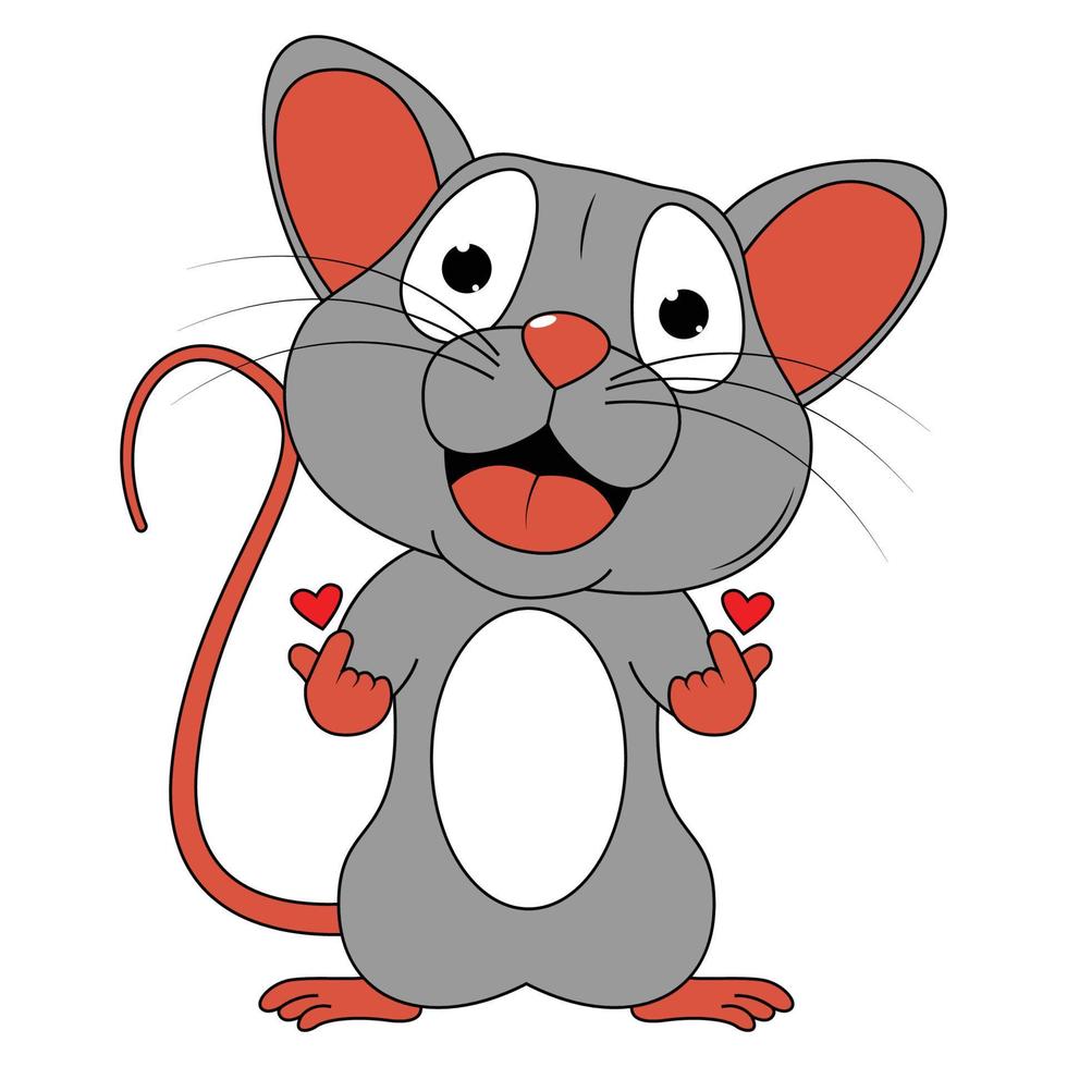 mignon, souris, animal, dessin animé vecteur