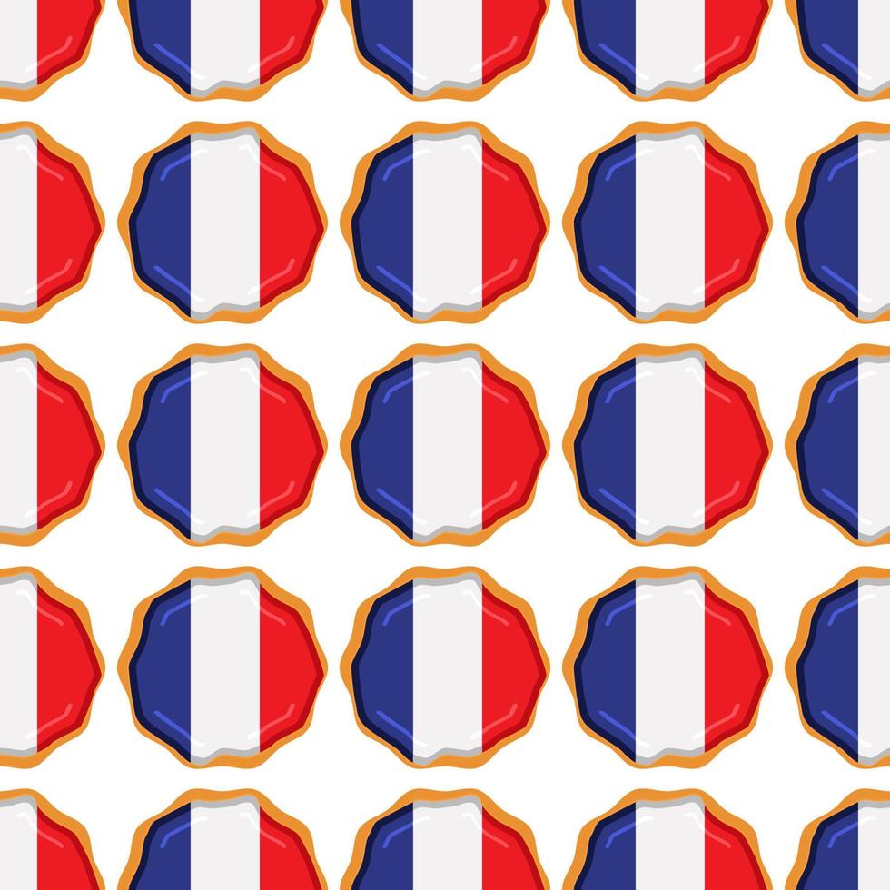 modèle biscuit avec drapeau pays France dans savoureux biscuit vecteur