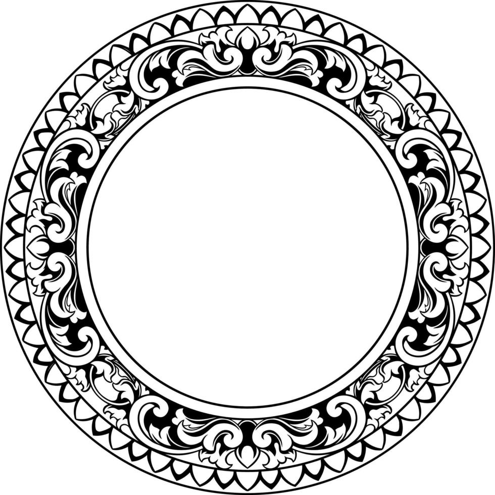 cercle ligne art avec sculpté ornement vecteur
