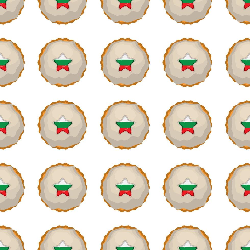 modèle biscuit avec drapeau pays Bulgarie dans savoureux biscuit vecteur