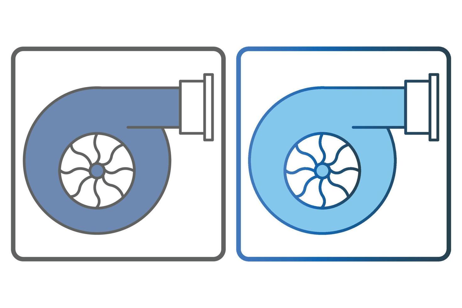 voiture turbine icône illustration. icône en relation à voiture service, voiture réparation. deux Ton icône style, direct couleur. Facile vecteur conception modifiable