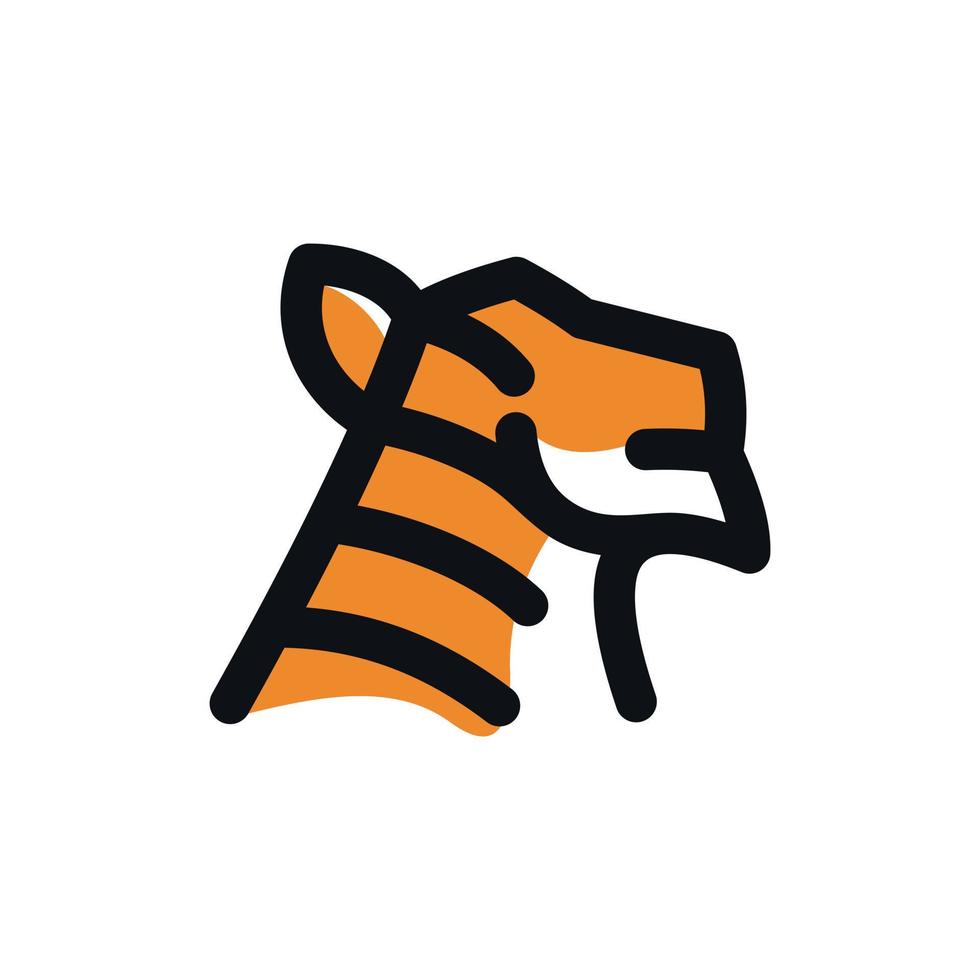 animal tigre tête ligne minimaliste Créatif logo vecteur