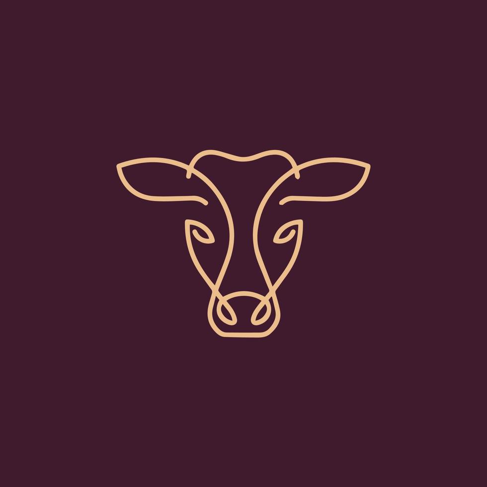 luxe et moderne vache tête logo conception vecteur