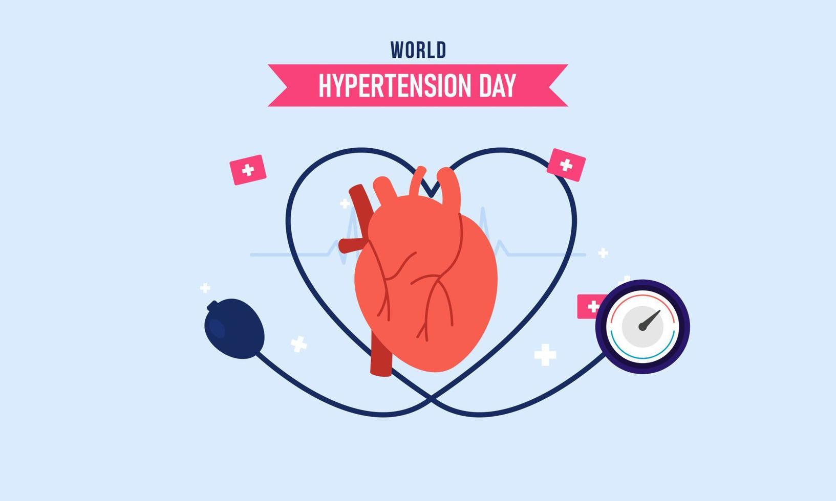 monde hypertension journée illustration vecteur