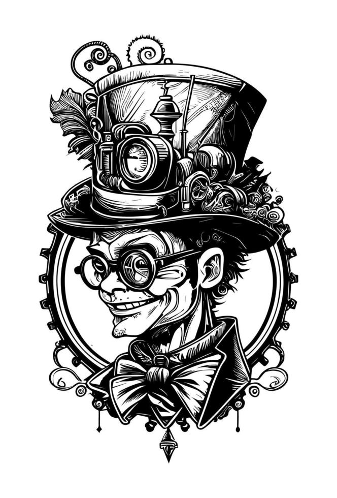 souriant joker pitre portant lunettes de soleil et chapeau illustration vecteur